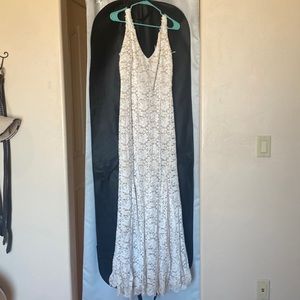 White lace wedding gown